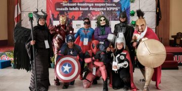 Anggota KPPS TPS 901 LPKA Kelas II Bandung Berkostum “Avengers”