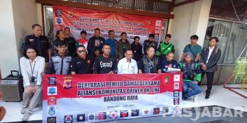 Aliansi Komunitas Driver Online Bandung Raya Deklarasi Dukung Pemilu Damai 2024