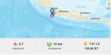 Gempa Magnitudo 5.7 Guncang Bayah Banten, Dirasakan Hingga Lembang