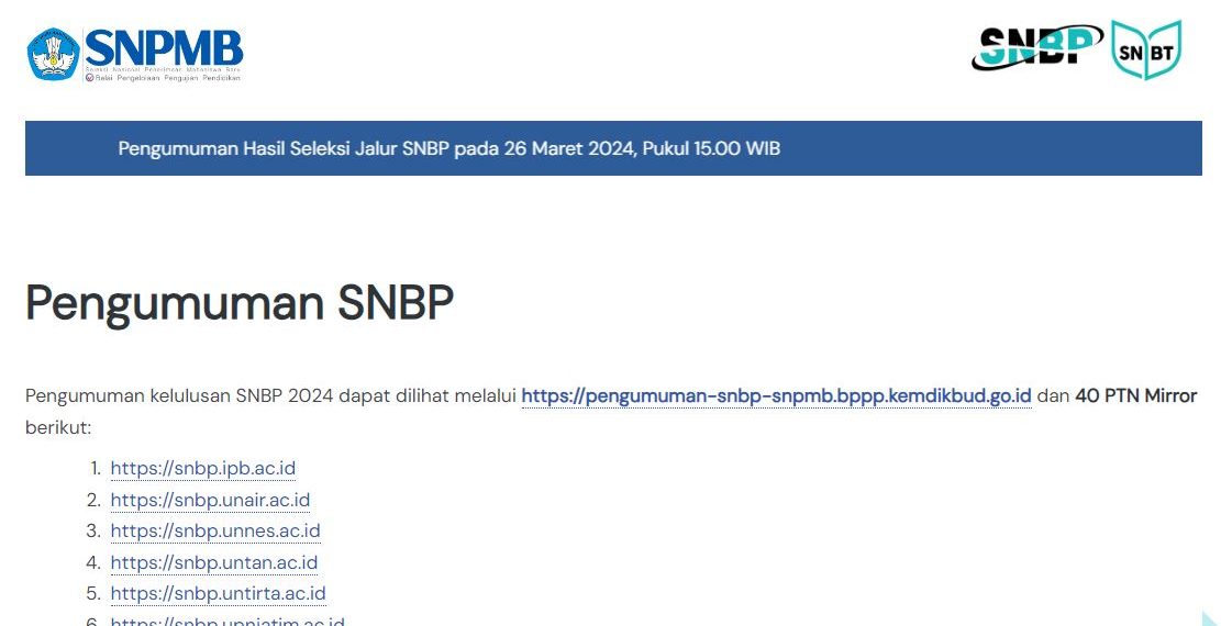 126.421 Siswa Dinyatakan lulus SNBP PTN Akademik