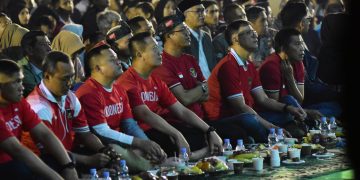 Ribuan Masyarakat Nonton Bareng Piala Asia U-23 Timnas Indonesia vs Uzbekistan di Dome Bale Rame Soreang