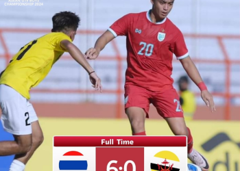 Timnas Thailand U-19 Bantai Brunai 6 Gol Tanpa Balas