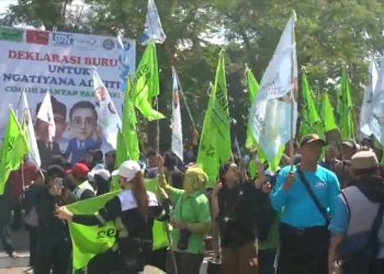 Buruh Cimahi Deklrarasikan Dukungan untuk Pasangan Ngatiyana-Adhitia