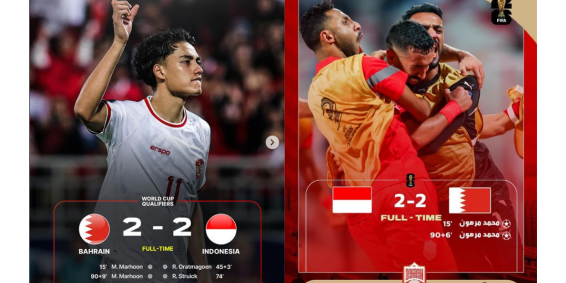 Akun Instagram @bahrainnt Palsukan Waktu Terciptanya Gol