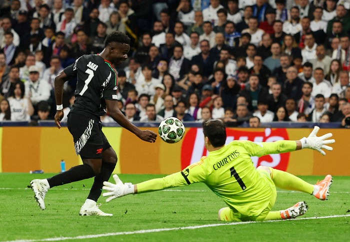 Saka Cetak Gol Indah, Arsenal Tembus Semifinal UCL