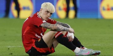 Pemain MU Alejandro Garnacho pernah dikantongi Asnawi Mangkualam dan Kakang Rudianto.(REUTERS/Vincent West)