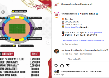 Harga Tiket Indonesia vs China Resmi Dirilis, Termurah Rp300 Ribu