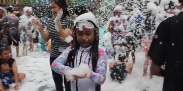 Karang Setra Waterland dipadati pengunjung. (Ave/pasjabar)