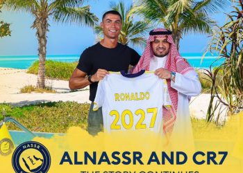 Cristiano Ronaldo resmi meneken kontrak baru di Al Nassr yang mengikatnya sampai 2027. (X.COM/ALNASSRFC_EN)