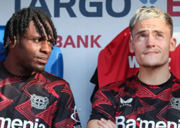 Jeremie Frimpong dan Florian Wirtz. (Getty Images Sport)