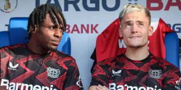 Jeremie Frimpong dan Florian Wirtz. (Getty Images Sport)