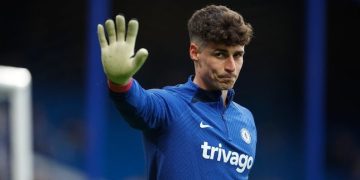 Kiper Chelsea Kepa Arrizabalaga. (c) AP Photo/David Cliff