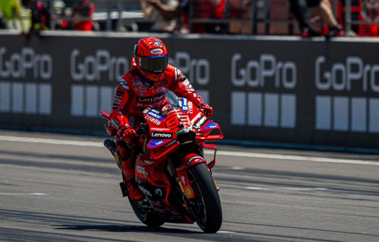 Marc Marquez berhasil memenangi balapan di MotoGP Aragon 2025 (Foto: X/@ducaticorse)