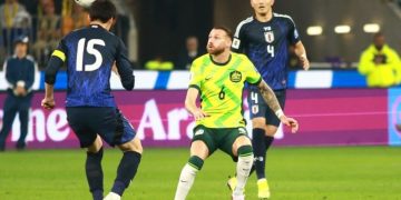 Suasana duel Australia vs Jepang di Perth Stadium, Perth dalam laga kesembilan Grup C ronde ketiga Kualifikasi Piala Dunia 2026 Zona Asia, Kamis (5/6/2025) malam WIB. (AFC)
