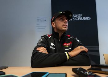 Pembalap Pertamina Enduro VR46, Fabio Di Giannantonio, setelah balapan MotoGP Jerman 2025. (VR46RACINGTEAM.COM)