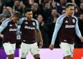 Striker Aston Villa Ollie Watkins (merayakan gol ketiga tim pada laga Liga Champions antara Aston Villa dan Celtic di Villa Park di Birmingham, Inggris tengah pada 29 Januari 2025. (AFP/JUSTIN TALLIS)