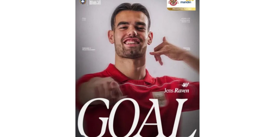 Jens Raven cetak 5 gol di babak pertama Indonesia vs Brunei. (instagram/@timnasindonesia)