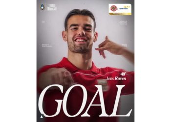 Jens Raven cetak 5 gol di babak pertama Indonesia vs Brunei. (instagram/@timnasindonesia)