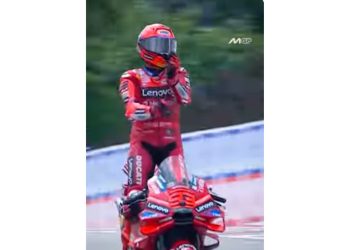 selebrasi Aura Farming ala Marc Marquez. (youtube motogp)