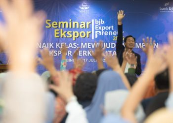 Suasana antusias peserta saat mengikuti Seminar Ekspor bjb Exportpreneur Volume 2 di Cibinong, Kamis (17/7/2025). (Ist)