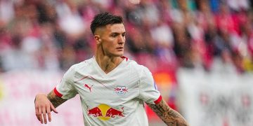 Penyerang RB Leipzig Benjamin Sesko juga diincar Manchester United (NurPhoto via Getty Images/NurPhoto)