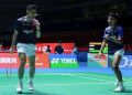 Fajar Alfian/Muhammad Shohibul Fikri sukses melaju ke 16 besar Japan Open usai mengalahkan Sabar/Reza 24-22, 21-12, Selasa (15/7/2025). (PBSI)