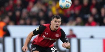 Granit Xhaka. (Photo by Pau BARRENA / AFP) (AFP/PAU BARRENA)