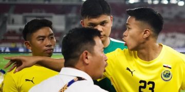 Pemain Brunei saat saling memberi arahan di Piala AFF U-23 2025. (Dok Brunei)
