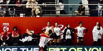 Outside hitter tim nasional bola voli putri U-21 Indonesia Junaida Santi. (ANTARA)