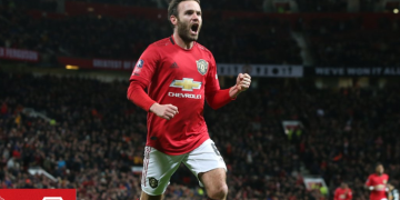 Ekspresi Juan Mata saat berhasil mencetak gol ke gawang Wolves di laga ulangan babak ketiga Piala FA, Kamis (16/1/2020) dini hari.(TWITTER.COM/MANUTD)