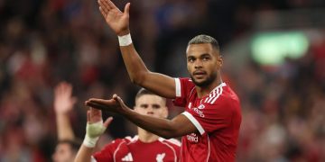 Cody Gakpo di laga Liverpool vs Athletic Bilbao. (Foto: Getty Images/Carl Recine)