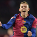 Pemain Barcelona, Fermin Lopez melakukan selebrasi setelah mencetak gol ke gawang Valencia pada laga lanjutan Liga Spanyol 2024/2025 di Estadi Olimpic Lluis Companys, Barcelona, Spanyol, Senin (27/01/2025) dini hari WIB. (AFP/Manaure Quintero)