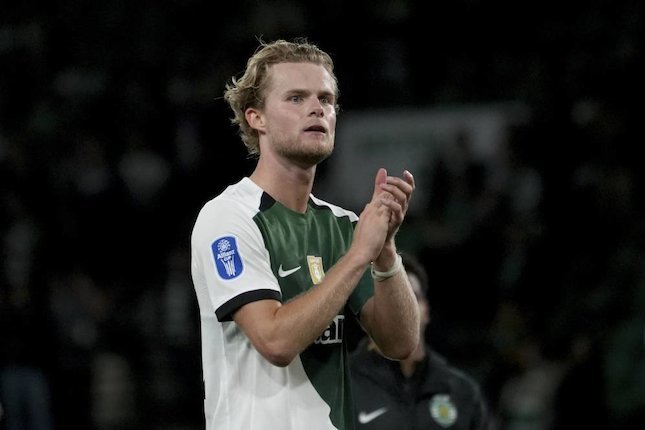 Gelandang Sporting Lisbon Morten Hjulmand. (c) AP Photo/Ana Brigida