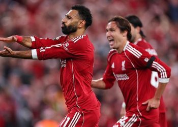 Mohamed Salah merayakan gol ke gawang Bournemouth. Foto: Getty Images/Robbie Jay Barratt - AMA