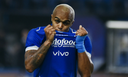 selebrasi William Marcilio usai membobol gawang Western Sydney Wanderers. (instagram/@persib)