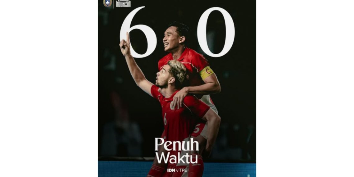 Timnas Indonesia pesta gol 6-0 lawan Chinese Taipei di FIFA Matchday 2025. Sananta & Sandy Walsh cetak gol indah, Garuda makin perkasa! (instagram/@timnasindonesia)