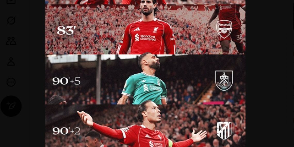 Liverpool menang dramatis dalam lima laga awal musim 2025-2026. (Foto: X/@LFC)