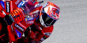 Marc Marquez mencatat waktu terbaik di sesi practice MotoGP San Marino. (AFP/JOSEP LAGO)