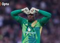 Kiper Man United, Andre Onana, disingkirkan pelatih Ruben Amorim setelah ketahuan main tarkam. (X.COM/OPTAJOE)