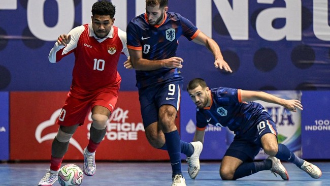Timnas Futsal Indonesia kalahkan Belanda 5-1 di Four Nations Cup 2025. (ANTARA FOTO)