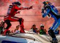 Marc Marquez (Ducati Lenovo) dan Alex Marquez (BK8 Gresini Racing) merayakan hasil finis posisi 1-2 usai balapan MotoGP Catalunya 2025, Minggu, 7 September 2025. (MOTOGP.COM)