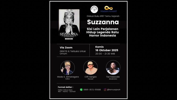 Temu Sejarah Hadirkan Diskusi Buku untuk Mengenang Suzzanna: Ratu Horor yang Hidup di Antara Nyata dan Legenda