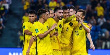 Para pemain Timnas Malaysia selebrasi seusai menghancurkan Vietnam dalam Kualifikasi Piala Asia 2027 di Stadion Bukit Jalil, Kuala Lumpur, 10 Juni 2025. (INSTAGRAM.COM/FAMALAYSIA)