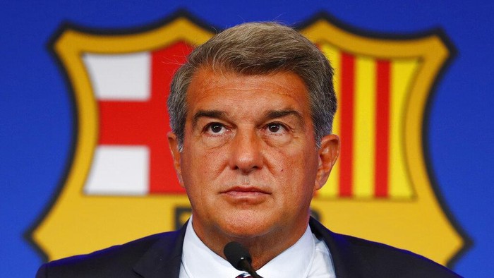 Presiden Barcelona, Joan Laporta. (Foto: AP/Joan Monfort)