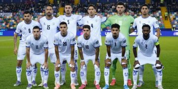Timnas Israel saat melawan Italia di Stadion Friuli, Udine, Rabu (15/10) dini hari WIB. (REUTERS/MATTEO CIAMBELLI)