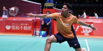 Aksi Mohammad Zaki Ubaidillah di Kumamoto Masters Japan 2025. Foto: Dok. PP PBSI