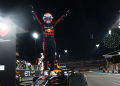 Pembalap Red Bull Racing Max Verstappen merayakan keberhasilannya menjadi juara F1 GP Abu Dhabi 2025 di Sirkuit Yas Marina, Abu Dhabi, Minggu (7/12/2025) waktu setempat. (formula1.com)