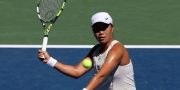 Petenis Indonesia, Janice Tjen, menjadi favorit untuk meraih medali emas SEA Games 2025. (CLIVE BRUNSKILL/AFP)