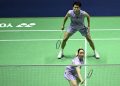 Ganda campuran China, Cheng Xing/Zhang Chi, tersingkir dari Indonesia Masters 2026 usai kalah dari Hee Yong Kai Terry/Gloria Emanuelle Widjaja. (BERTRAND GUAY/AFP)