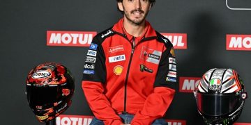 Pembalap Ducati Lenovo, Francesco Bagnaia, pada konferensi pers menjelang MotoGP Valencia 2025, Kamis (13/11/2025),